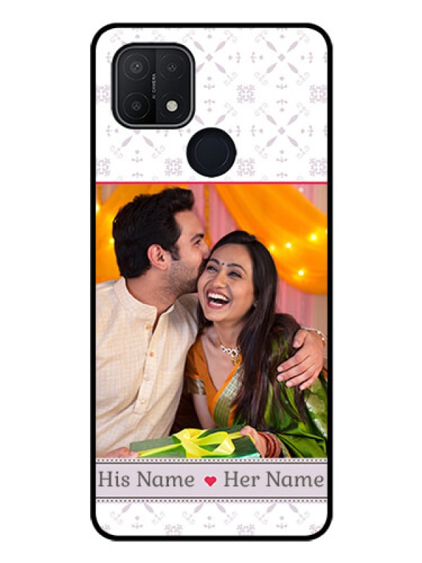 Custom Oppo A15 Custom Glass Mobile Case - with Photo and Ethnic Design