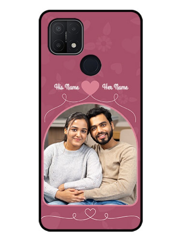 Custom Oppo A15 Photo Printing on Glass Case - Love Floral Design