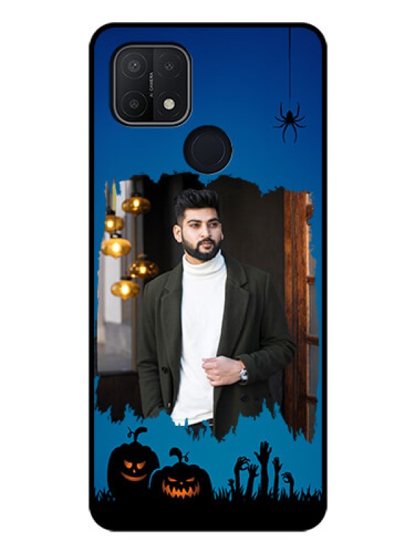 Custom Oppo A15 Photo Printing on Glass Case - with pro Halloween design