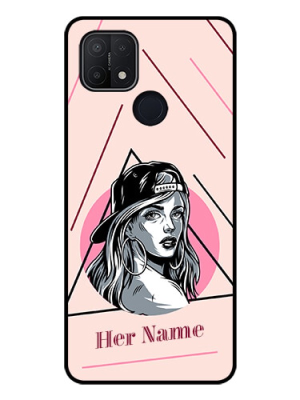 Custom Oppo A15 Personalized Glass Phone Case - Rockstar Girl Design