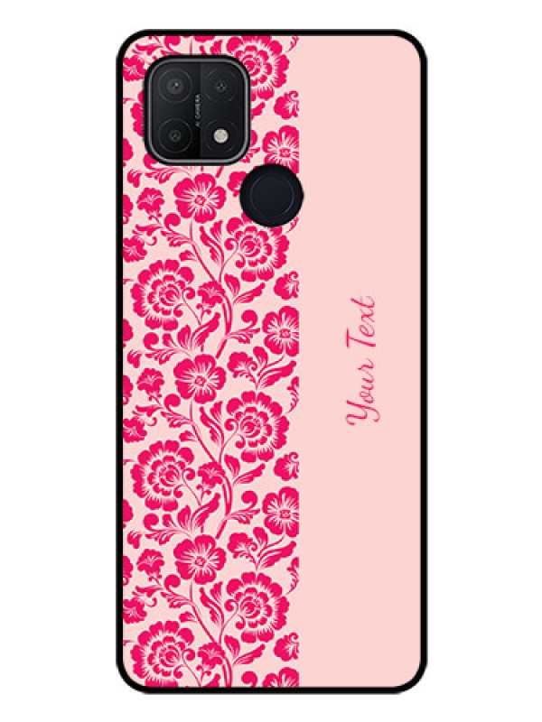 Custom Oppo A15 Custom Glass Phone Case - Attractive Floral Pattern Design