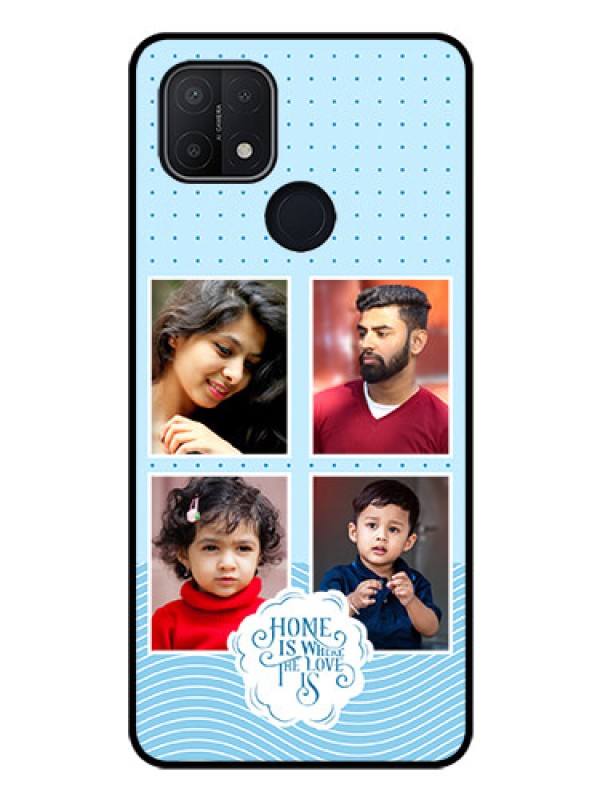 Custom Oppo A15 Custom Glass Phone Case - Cute love quote with 4 pic upload Design