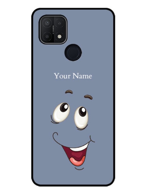 Custom Oppo A15 Photo Printing on Glass Case - Laughing Cartoon Face Design