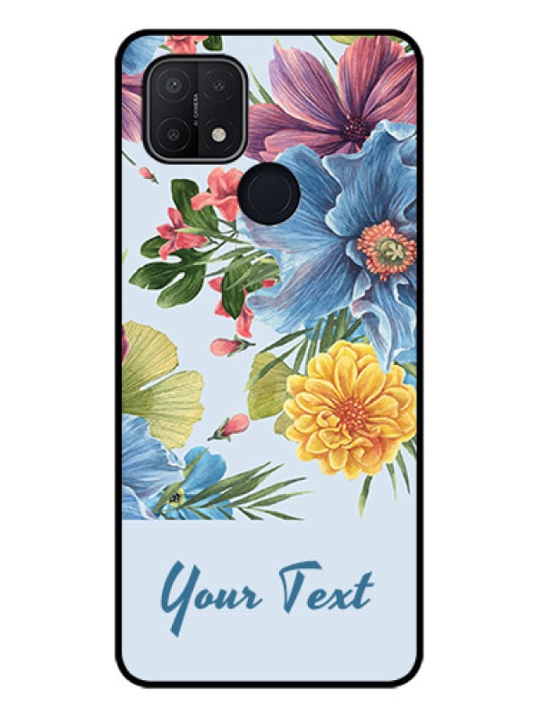 Custom Oppo A15 Custom Glass Mobile Case - Stunning Watercolored Flowers Painting Design