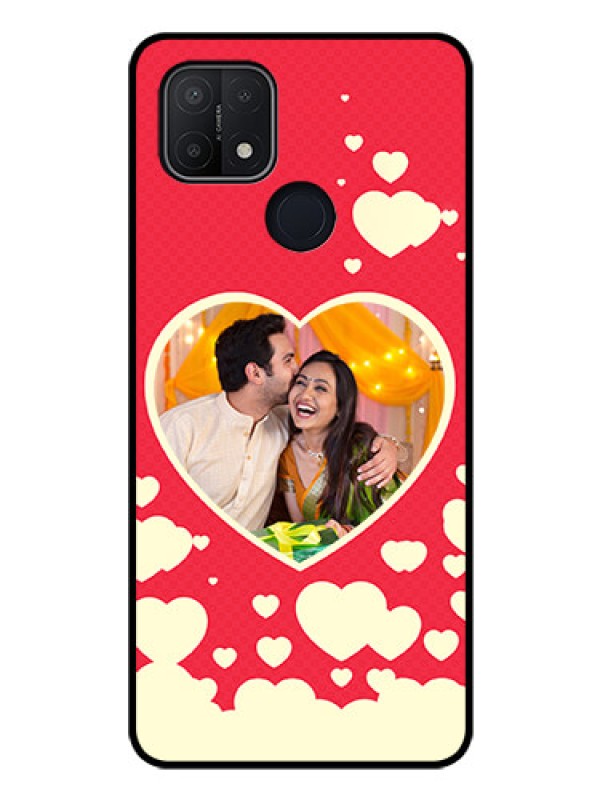 Custom Oppo A15s Custom Glass Mobile Case - Love Symbols Phone Cover Design