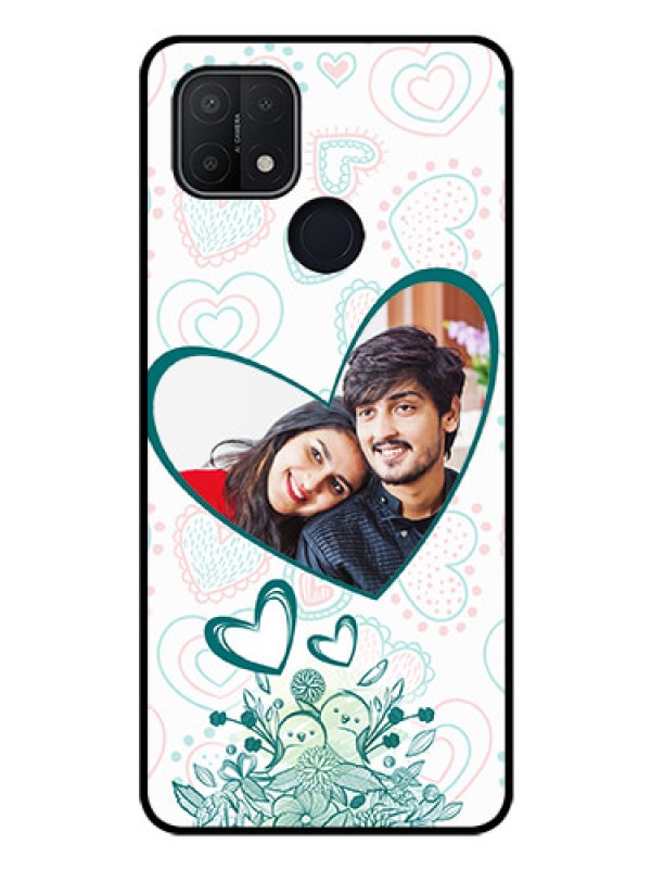 Custom Oppo A15s Photo Printing on Glass Case - Premium Couple Design