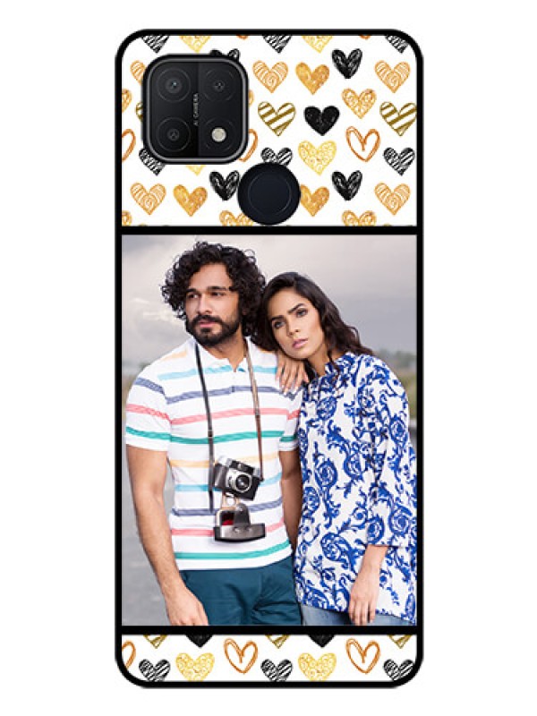 Custom Oppo A15s Photo Printing on Glass Case - Love Symbol Design