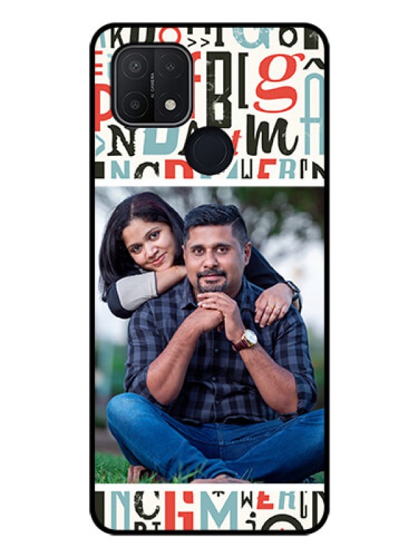 Custom Oppo A15s Personalized Glass Phone Case - Alphabet Design