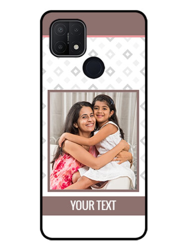 Custom Oppo A15s Photo Printing on Glass Case - Simple Diamond Design