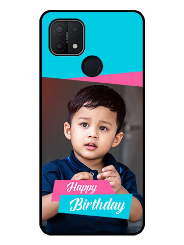 Custom Oppo A15s Personalized Glass Phone Case - Image Holder with 2 Color Design