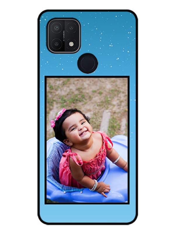 Custom Oppo A15s Custom Glass Mobile Case - Wave Pattern Colorful Design