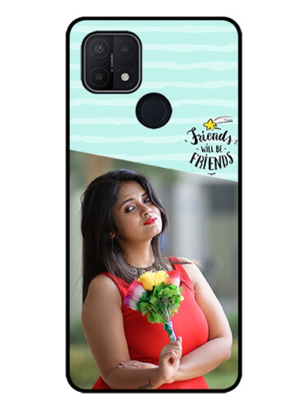 Custom Oppo A15s Custom Glass Phone Case - Friends Picture Icon Design