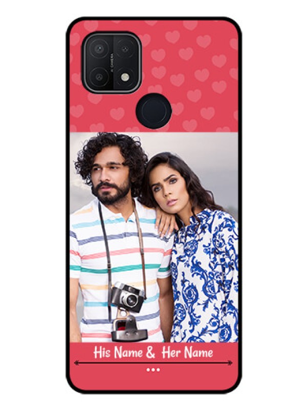 Custom Oppo A15s Photo Printing on Glass Case - Simple Love Design