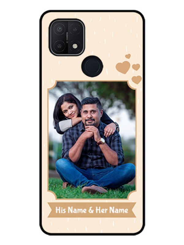 Custom Oppo A15s Custom Glass Phone Case - with confetti love design