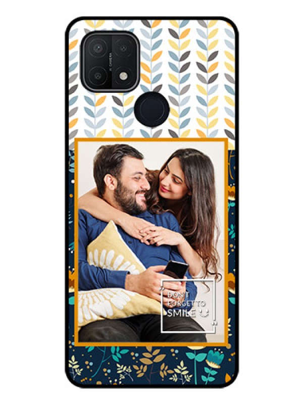 Custom Oppo A15s Custom Glass Mobile Case - Pattern Design