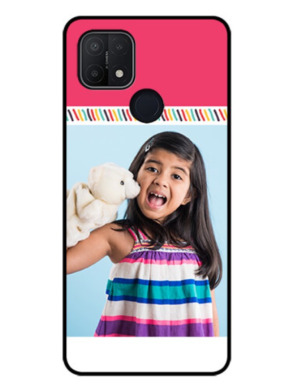 Custom Oppo A15s Personalized Glass Phone Case - Line art design