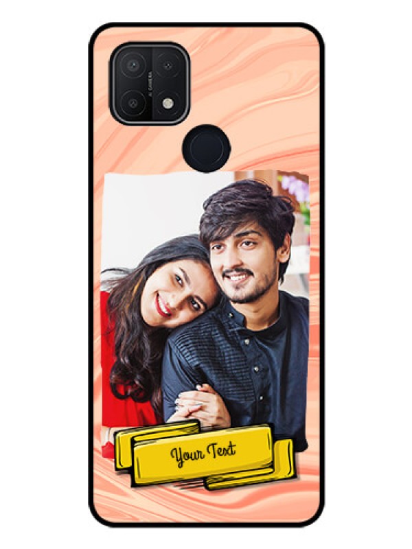 Custom Oppo A15s Personalized Glass Phone Case - Marble Texture Design