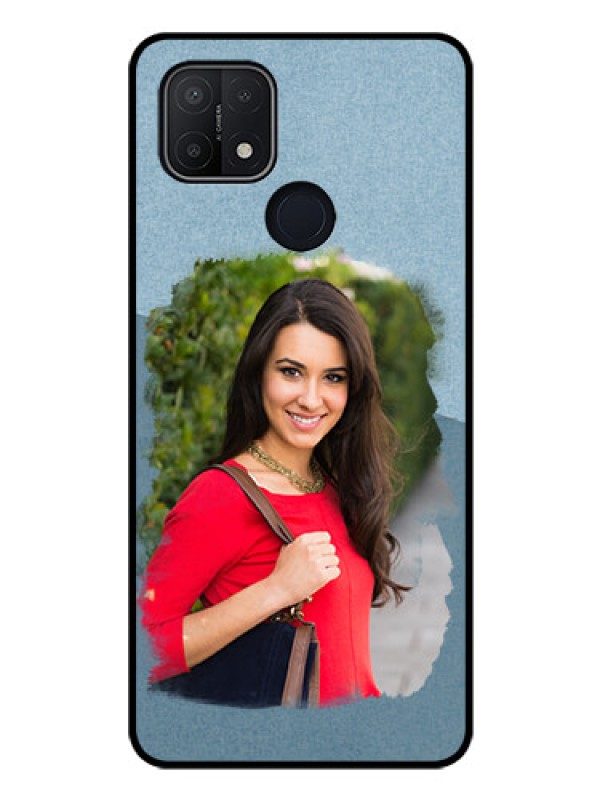 Custom Oppo A15s Custom Glass Mobile Case - Grunge Line Art Design