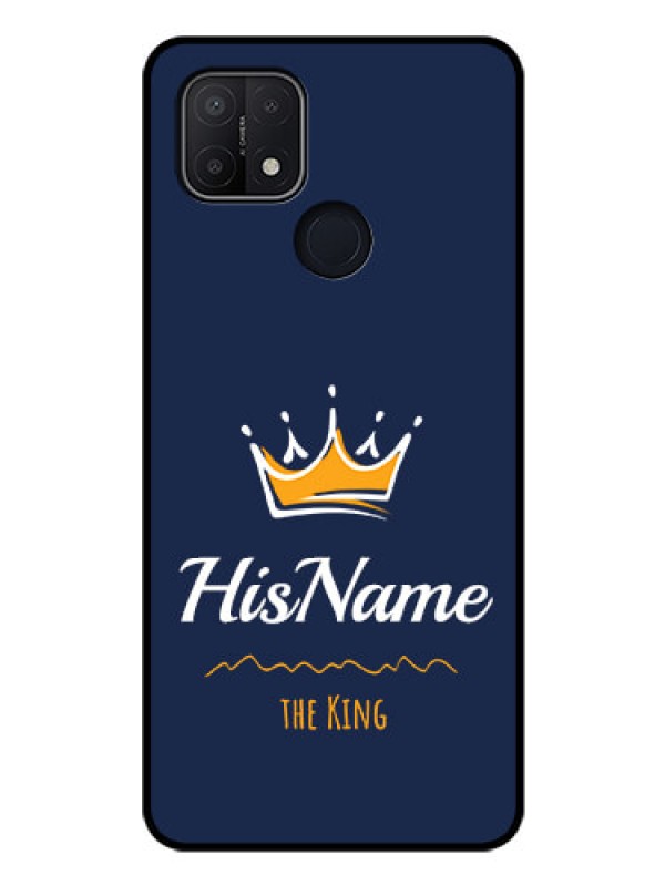 Custom Oppo A15s Glass Phone Case King with Name