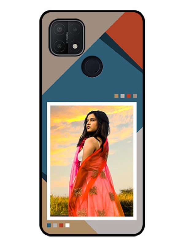 Custom Oppo A15s Personalized Glass Phone Case - Retro color pallet Design