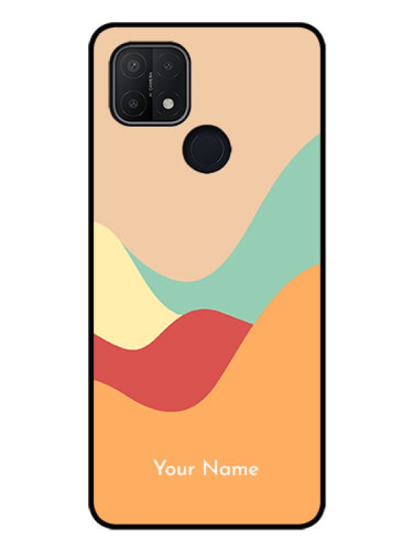 Custom Oppo A15s Personalized Glass Phone Case - Ocean Waves Multi-colour Design