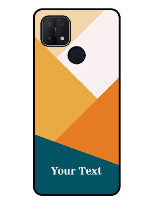 Custom Oppo A15s Personalized Glass Phone Case - Stacked Multi-colour Design