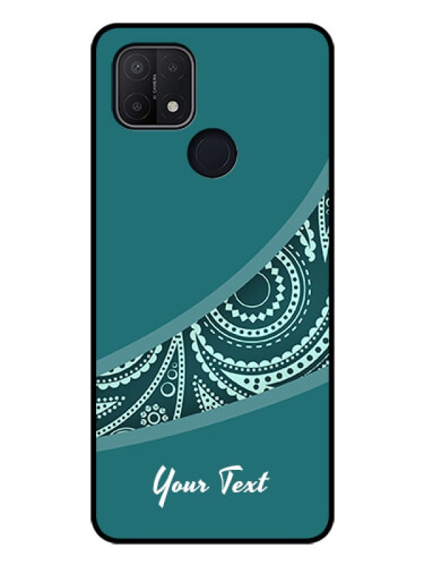 Custom Oppo A15s Photo Printing on Glass Case - semi visible floral Design