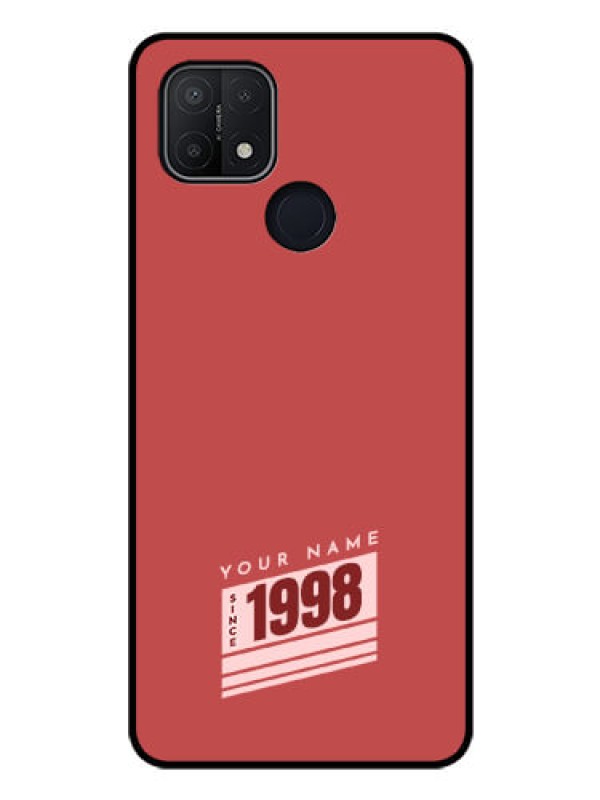 Custom Oppo A15s Custom Glass Phone Case - Red custom year of birth Design