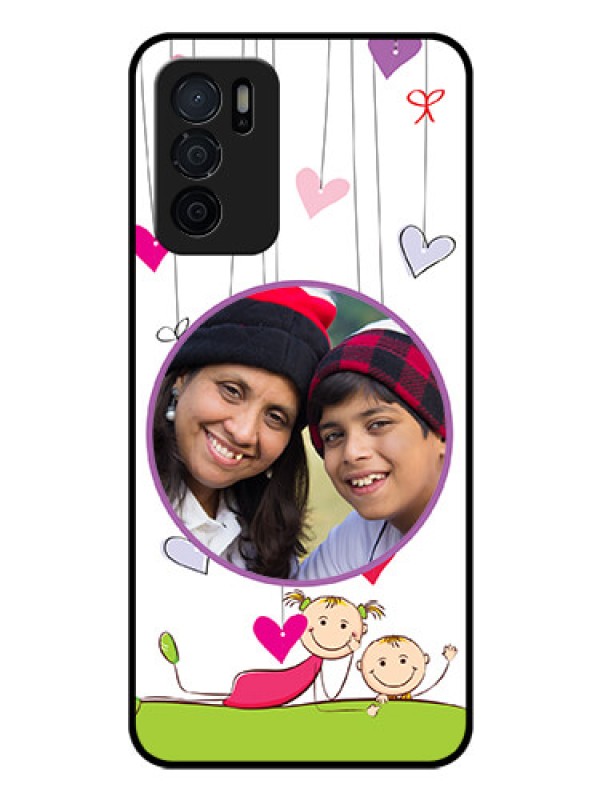 Custom Oppo A16 Photo Printing on Glass Case - Cute Kids Phone Case Design
