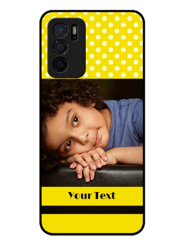 Custom Oppo A16 Custom Glass Phone Case - Bright Yellow Case Design