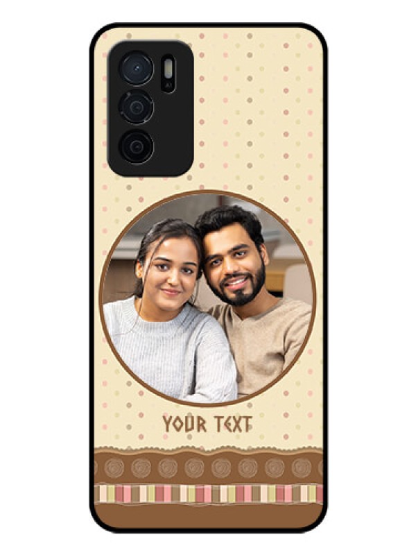 Custom Oppo A16 Custom Glass Mobile Case - Brown Dotted Mobile Case Design