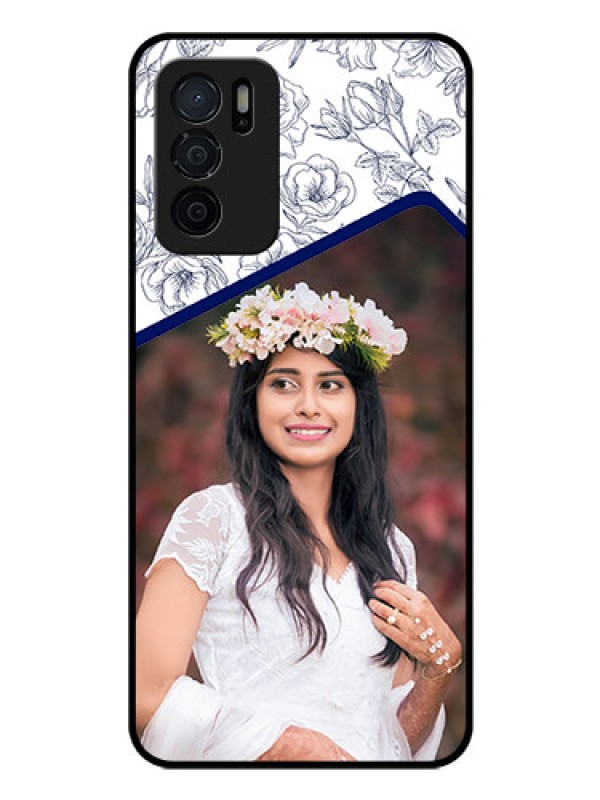 Custom Oppo A16 Personalized Glass Phone Case - Premium Floral Design