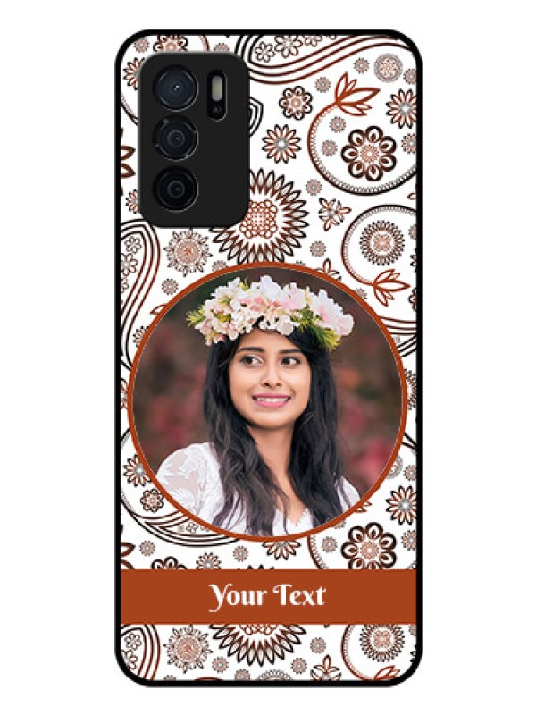 Custom Oppo A16 Custom Glass Mobile Case - Abstract Flower Design