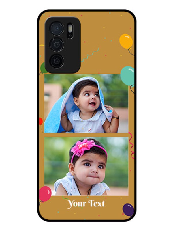 Custom Oppo A16 Personalized Glass Phone Case - Image Holder with Birthday Celebrations Design