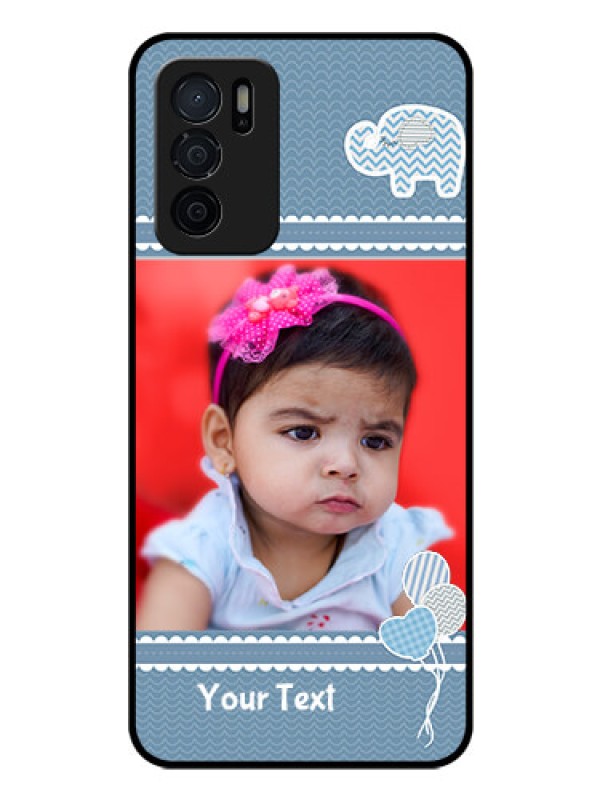 Custom Oppo A16 Photo Printing on Glass Case - with Kids Pattern Design