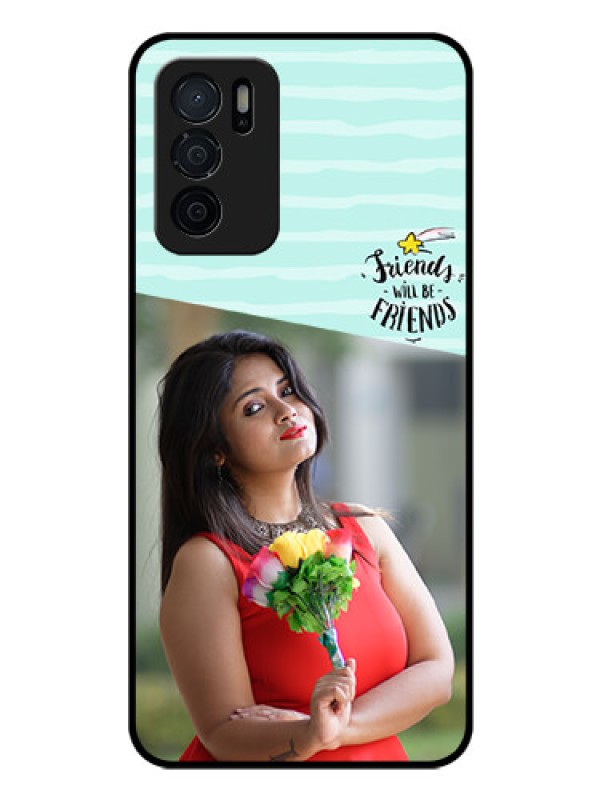 Custom Oppo A16 Custom Glass Phone Case - Friends Picture Icon Design