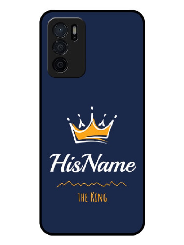 Custom Oppo A16 Glass Phone Case King with Name