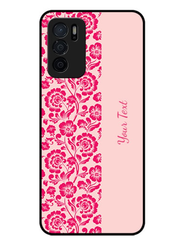 Custom Oppo A16 Custom Glass Phone Case - Attractive Floral Pattern Design