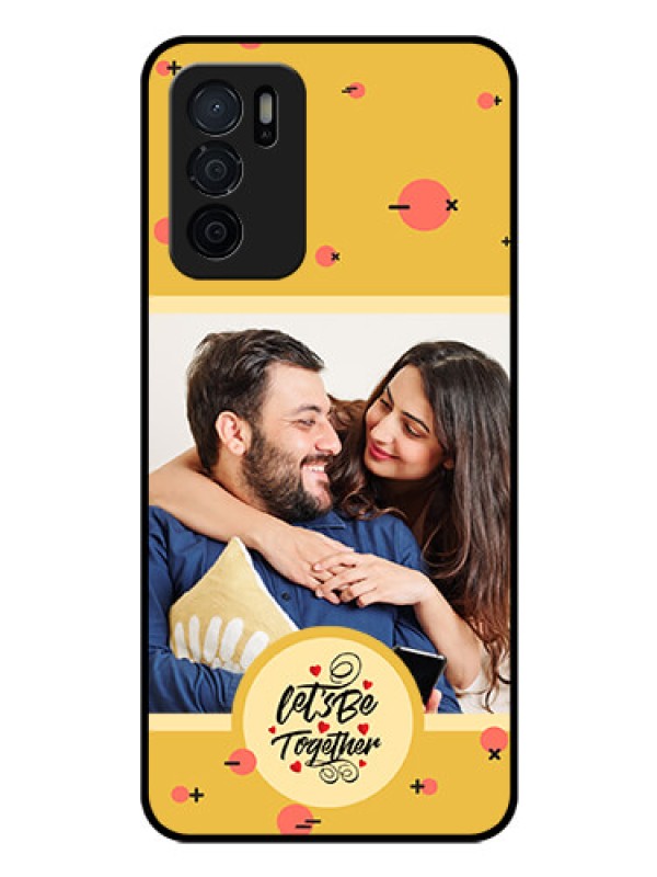 Custom Oppo A16 Photo Printing on Glass Case - Lets be Together Design