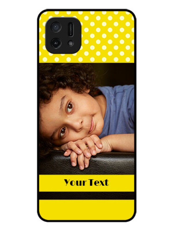 Custom Oppo A16e Custom Glass Phone Case - Bright Yellow Case Design