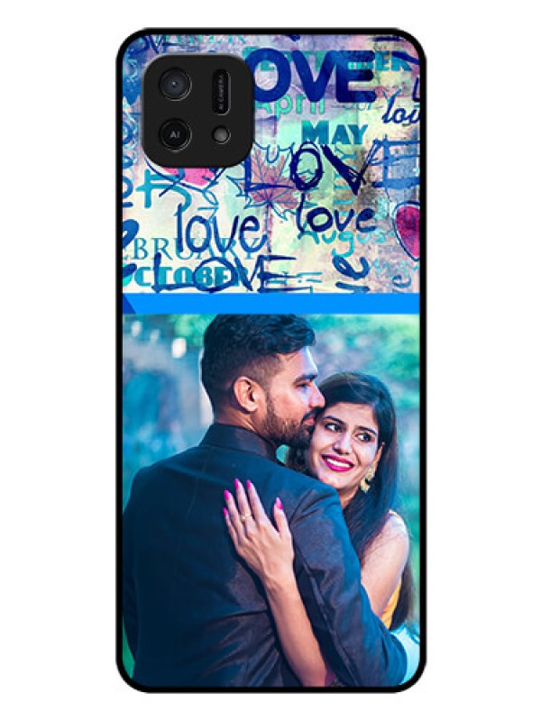 Custom Oppo A16e Custom Glass Mobile Case - Colorful Love Design
