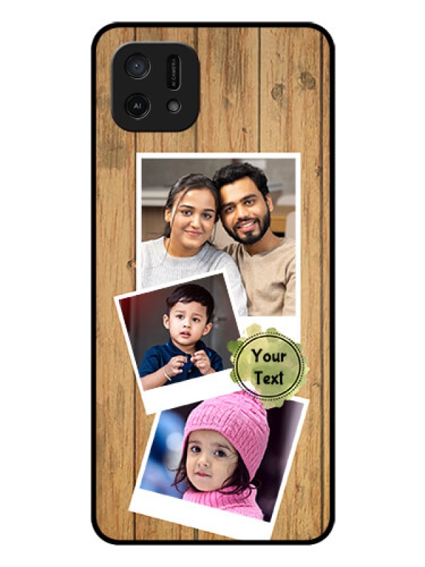Custom Oppo A16e Custom Glass Phone Case - Wooden Texture Design