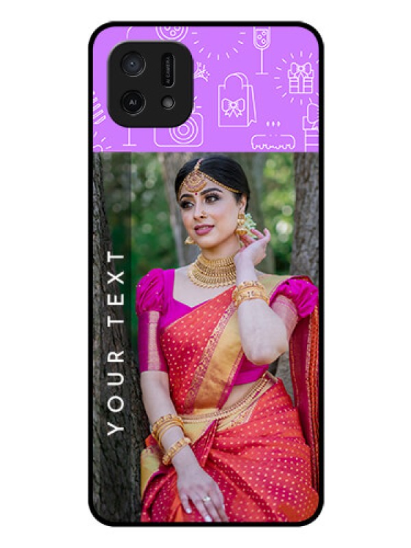 Custom Oppo A16e Custom Glass Mobile Case - Birthday Icons Design