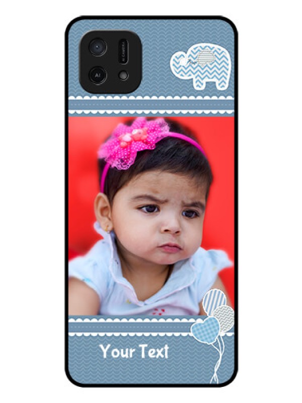 Custom Oppo A16e Photo Printing on Glass Case - with Kids Pattern Design