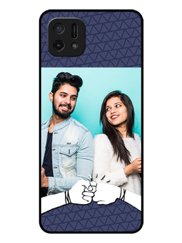 Custom Oppo A16e Photo Printing on Glass Case - with Best Friends Design