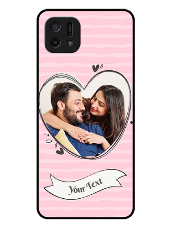 Custom Oppo A16e Custom Glass Phone Case - Vintage Heart Design