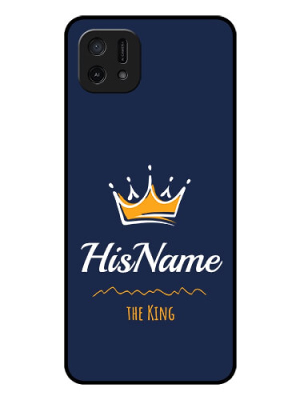 Custom Oppo A16e Glass Phone Case King with Name