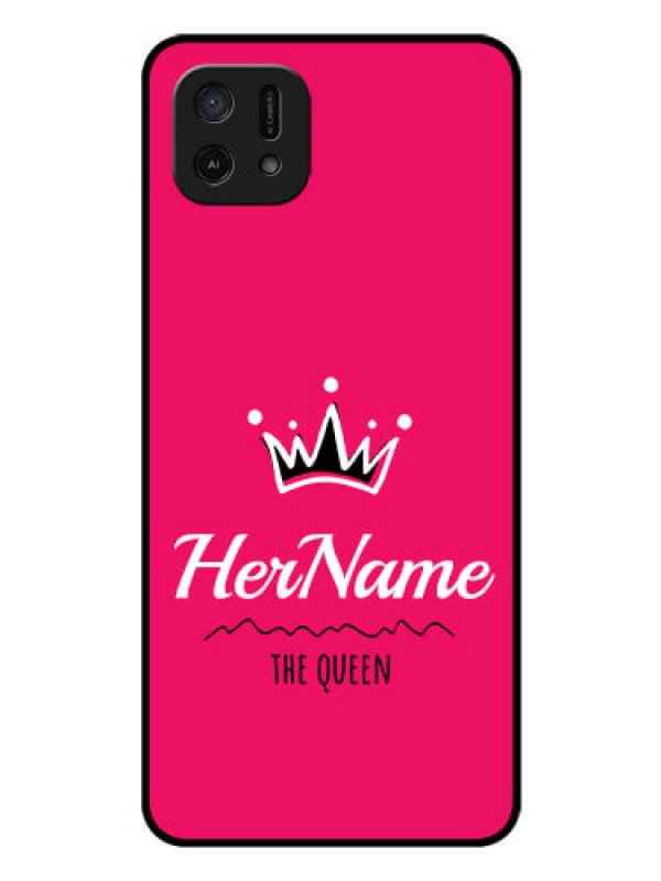 Custom Oppo A16e Glass Phone Case Queen with Name