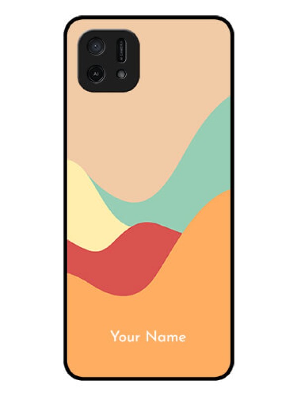 Custom Oppo A16e Personalized Glass Phone Case - Ocean Waves Multi-colour Design