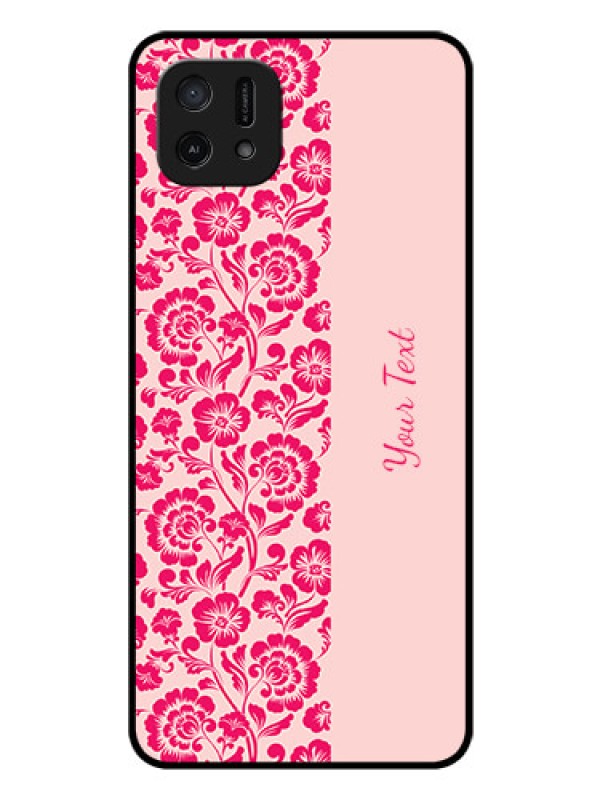 Custom Oppo A16e Custom Glass Phone Case - Attractive Floral Pattern Design